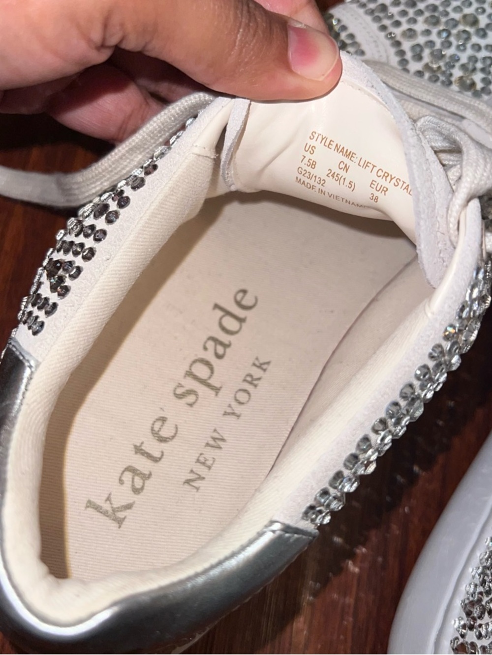 Kate Spade New York Lift Crystal Lace Up Low Top - Picture 6 of 7